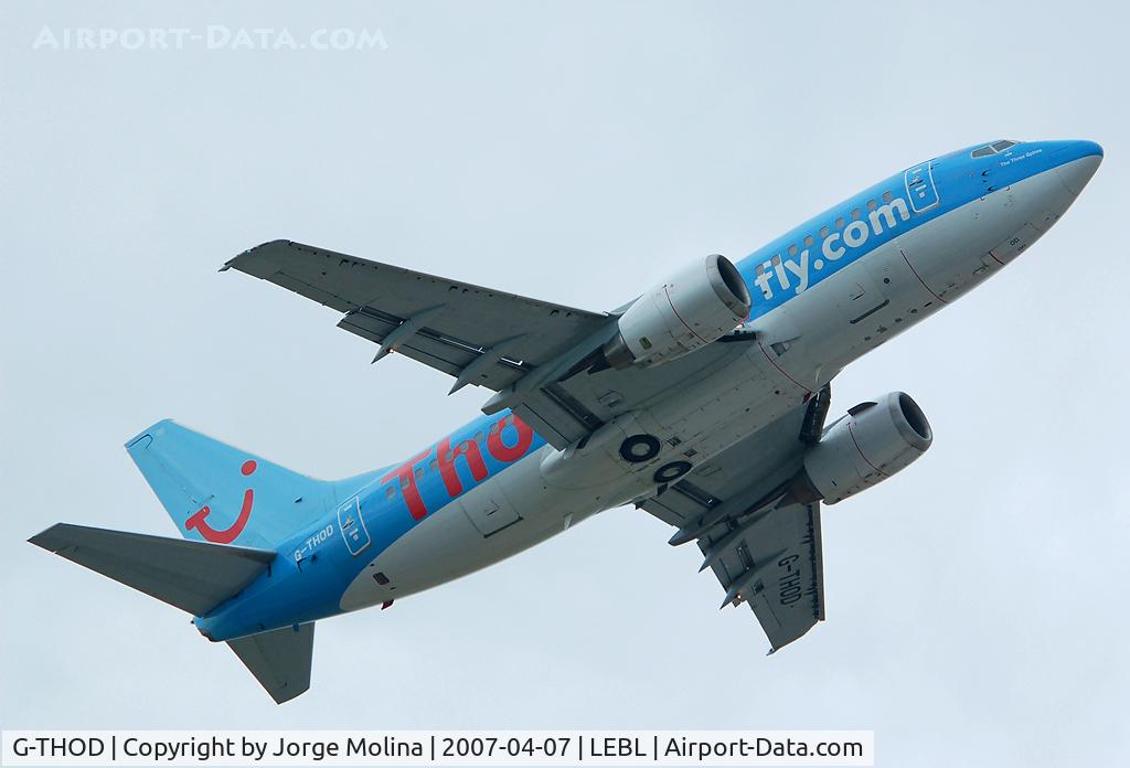 G-THOD, 1990 Boeing 737-59D C/N 24695, Climbing after take off RWY 07R.