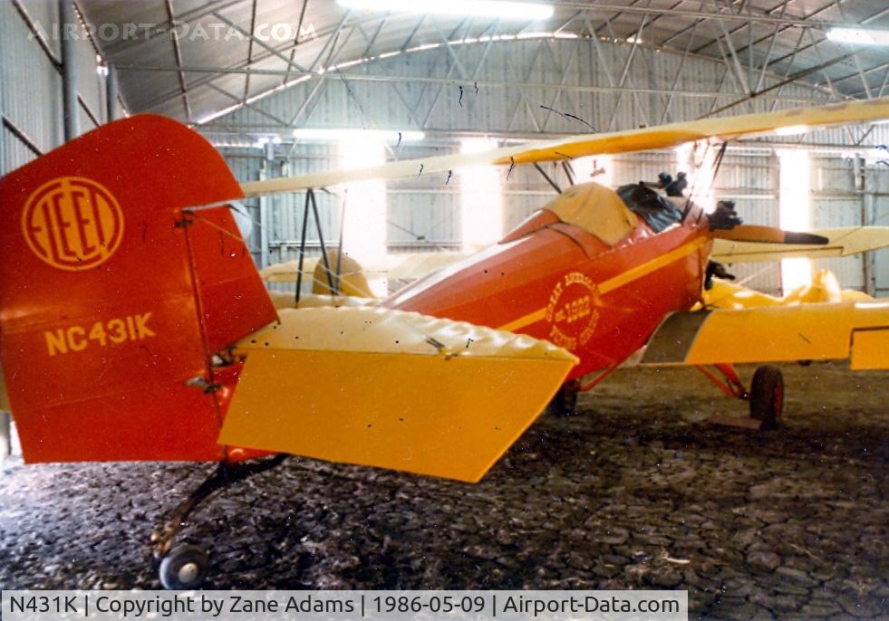 N431K, 1929 Fleet Model 2 C/N 154, In the hanger at former Justin Time Airport