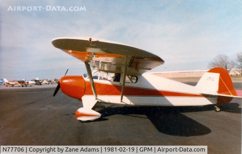 N77706, 1949 Funk B85C C/N 335, On the ramp at Grand Prairie Muni