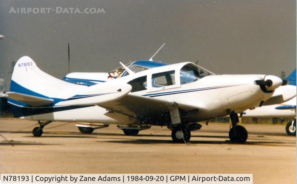 N78193, 1947 Globe GC-1B Swift C/N 2193, On the ramp at Grand Prairie Muni