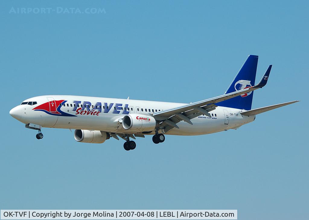 OK-TVF, 2005 Boeing 737-8FH C/N 29669, Clear to land RWY 25R.