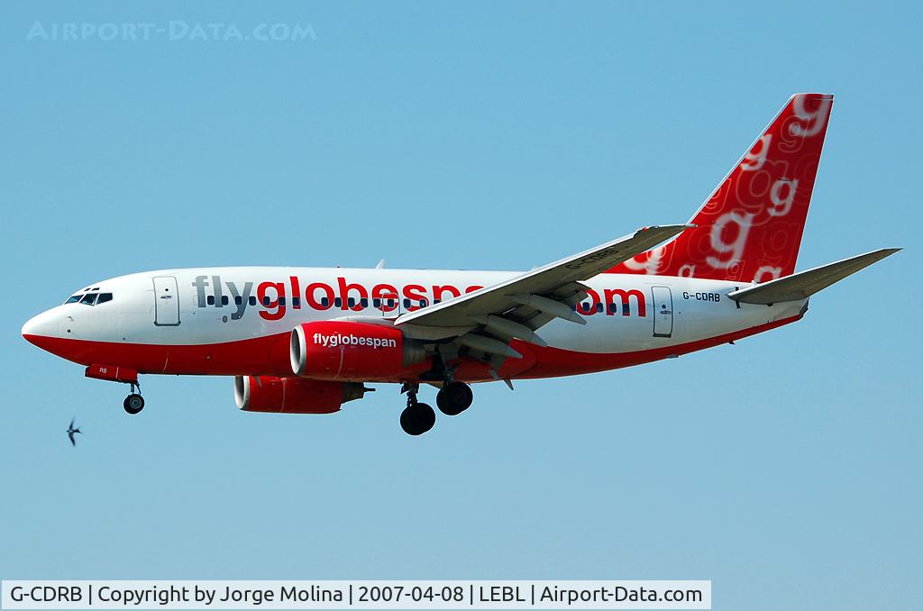G-CDRB, 1999 Boeing 737-683 C/N 28305, On short final RWY 25R.