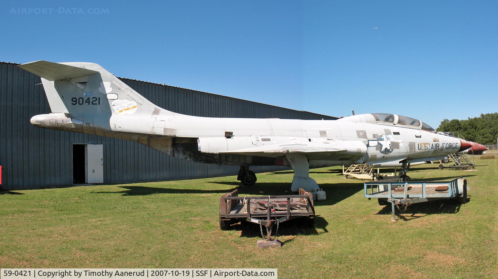 59-0421, 1959 McDonnell F-101B-115-MC Voodoo C/N 745, McDonnell F-101B-115-MC Voodoo, Texas Air Museum, 59-0421, photo stitched from 2 images