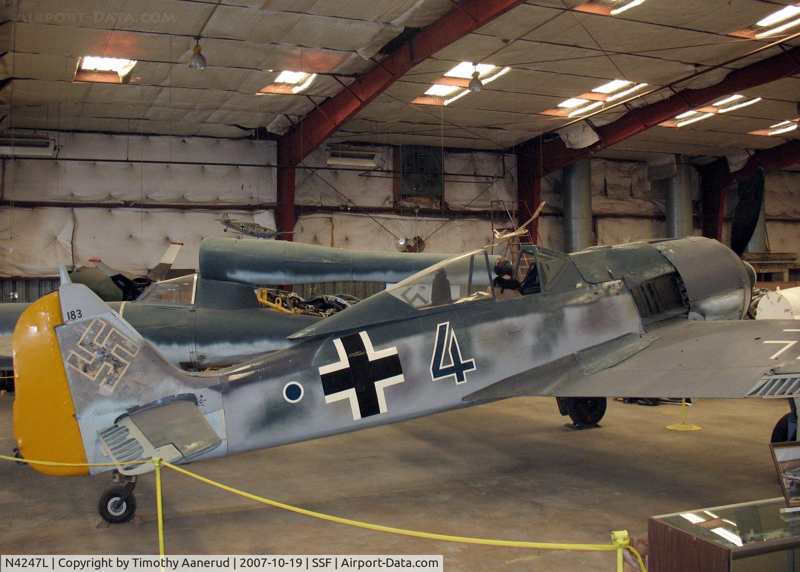 N4247L, Focke-Wulf Fw-190A-8 C/N 350177, FW 190-A7, Texas Air Museum, recovered in Norway. WkNr. 350177