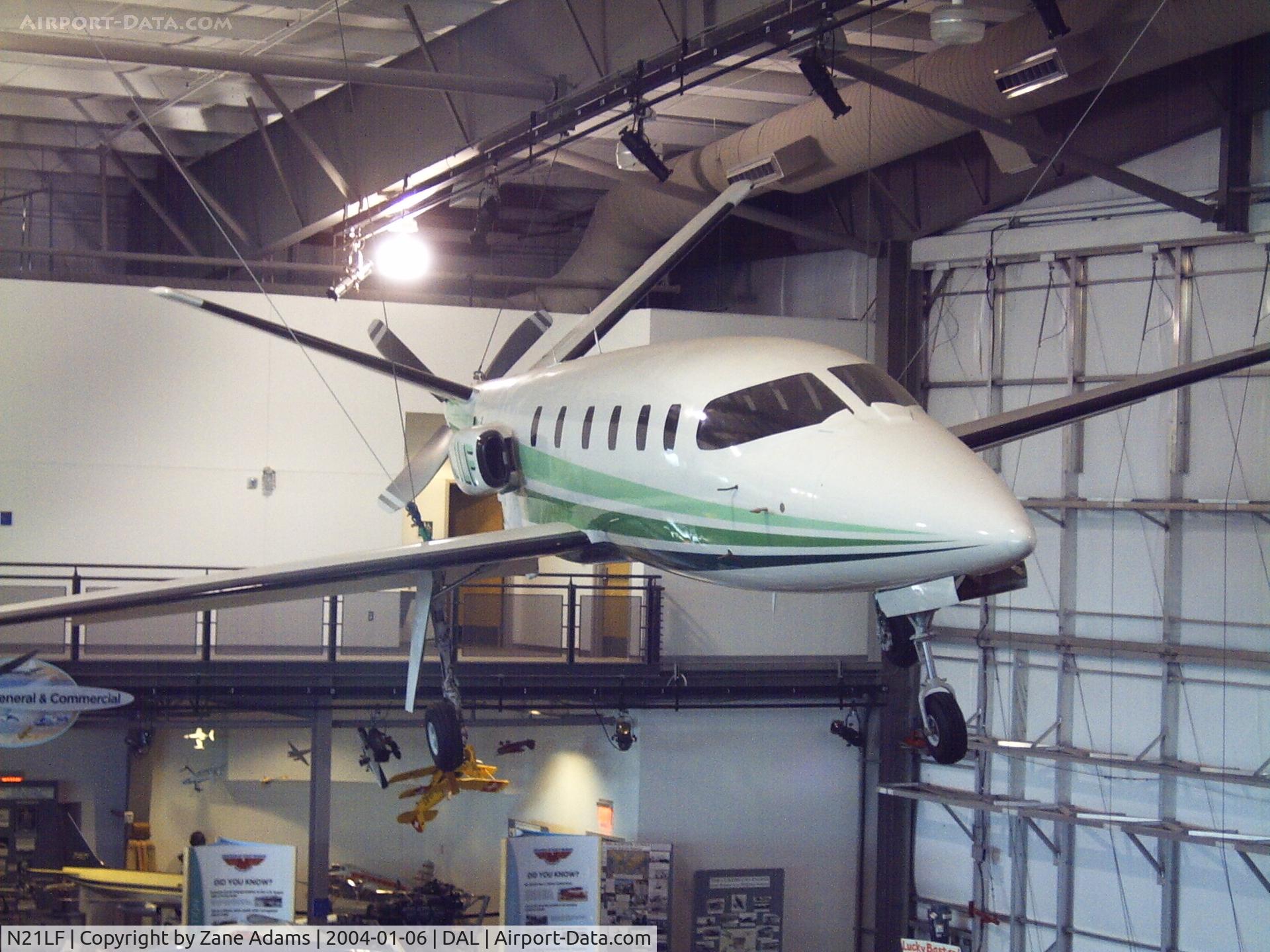 N21LF, 1982 LearAvia Lear Fan 2100 C/N E003, On display at Frontiers of Flight Museum, Dallas