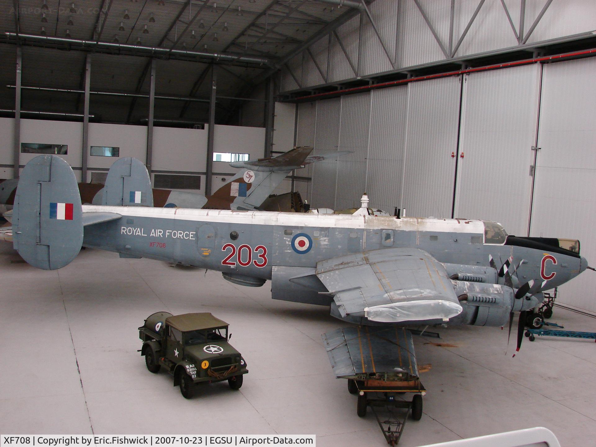 XF708, Avro 716 Shackleton MR.3/3 C/N Not found XF708, 2. Avro 696 Shackleton MR3/3 on display at The Imperial War Museum, Duxford