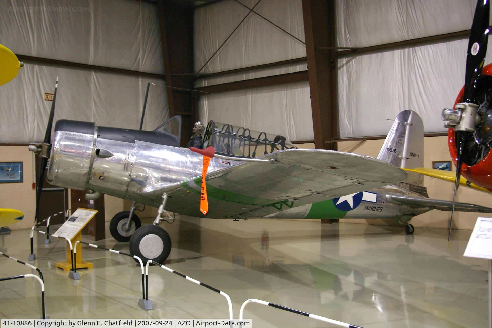 41-10886, 1941 Vultee BT-13A Valiant C/N 74-3183, BT-13A at the Kalamazoo Air Zoo