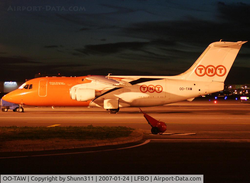 OO-TAW, 1987 British Aerospace BAe.146-200QT Quiet Trader C/N E2089, Parked at the Cargo apron