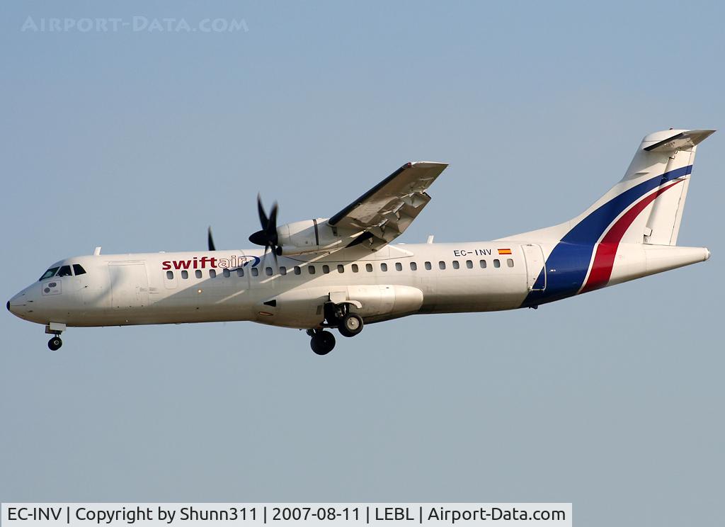 EC-INV, 1991 ATR 72-212 C/N 274, Landing rwy 25R