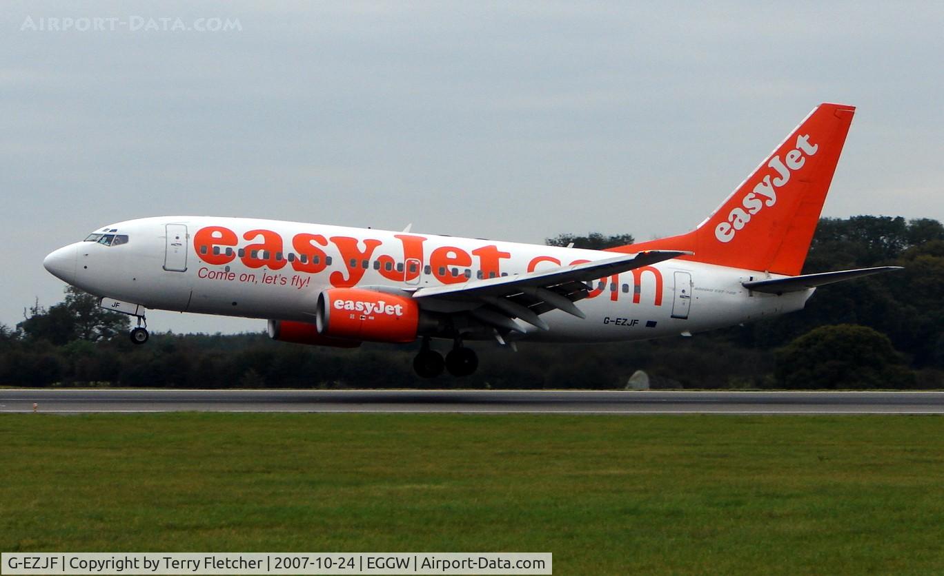 G-EZJF, 2001 Boeing 737-73V C/N 30243, on a busy day at Luton Airport (UK)