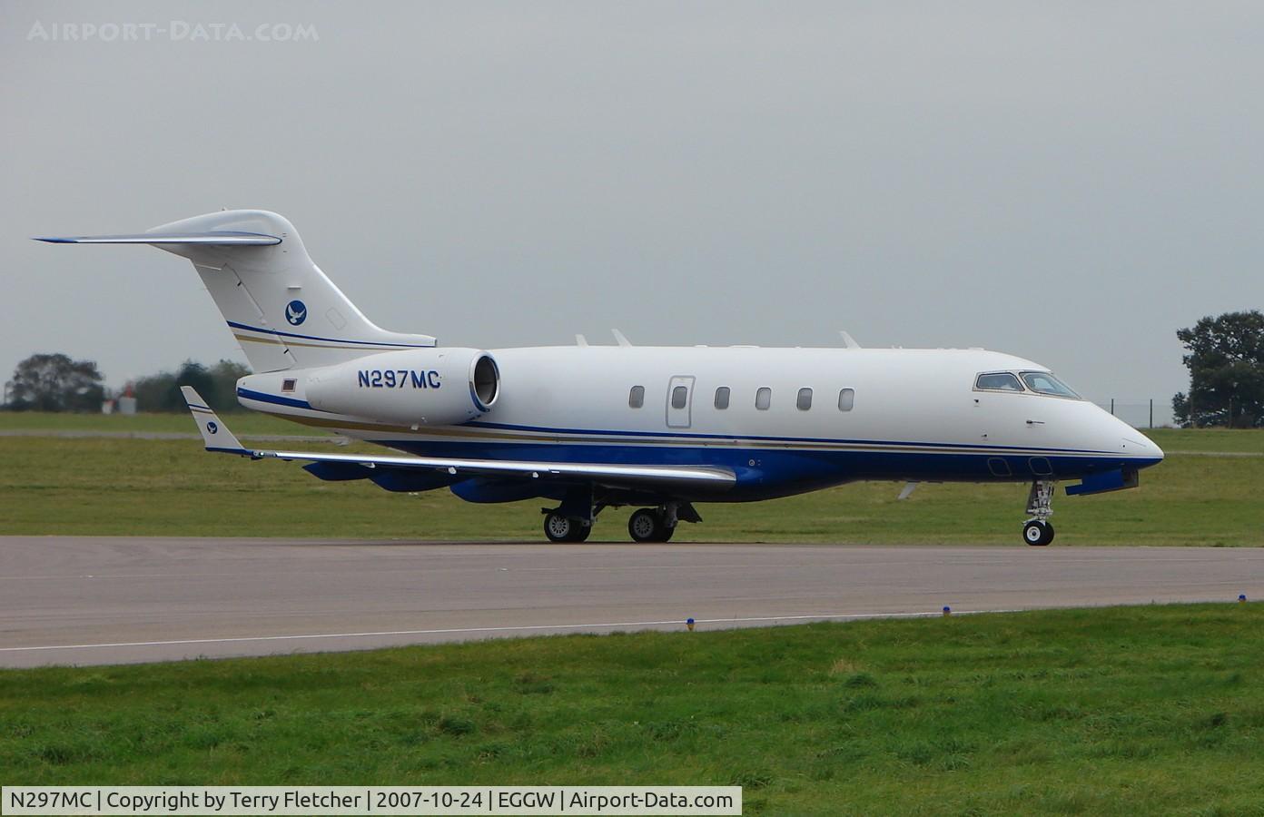 N297MC, 2006 Bombardier Challenger 300 (BD-100-1A10) C/N 20127, on a busy day at Luton Airport (UK)