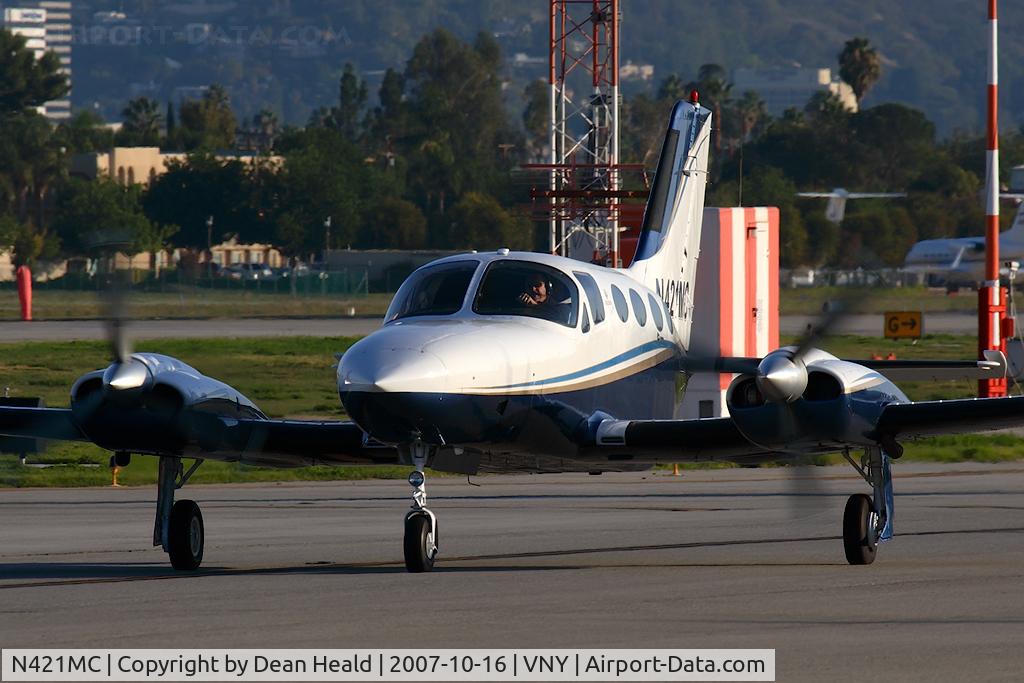 N421MC, 1972 Cessna 421B Golden Eagle C/N 421B0321, Tailgunner Aviation Inc 1972 Cessna 421B Golden Eagle N421MC taxiing after arrival on RWY 16R.