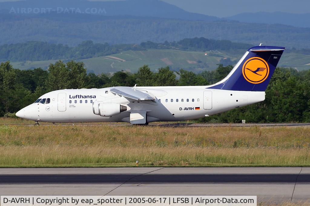D-AVRH, 1995 British Aerospace Avro 146-RJ85 C/N E.2268, taxi on bravo