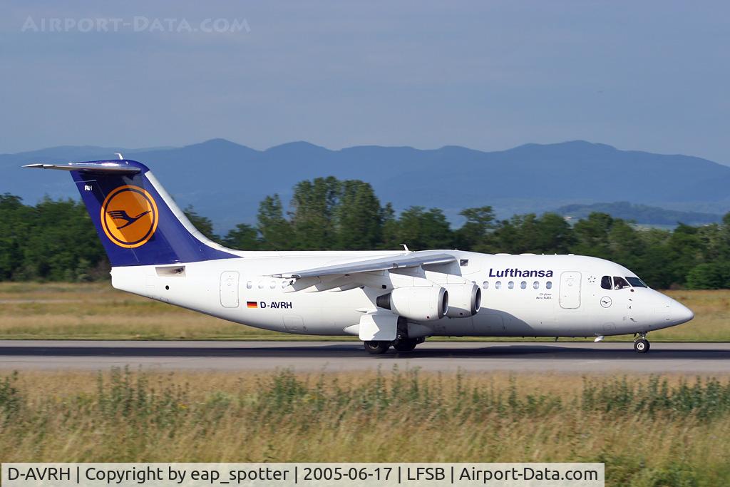 D-AVRH, 1995 British Aerospace Avro 146-RJ85 C/N E.2268, departing rwy 16