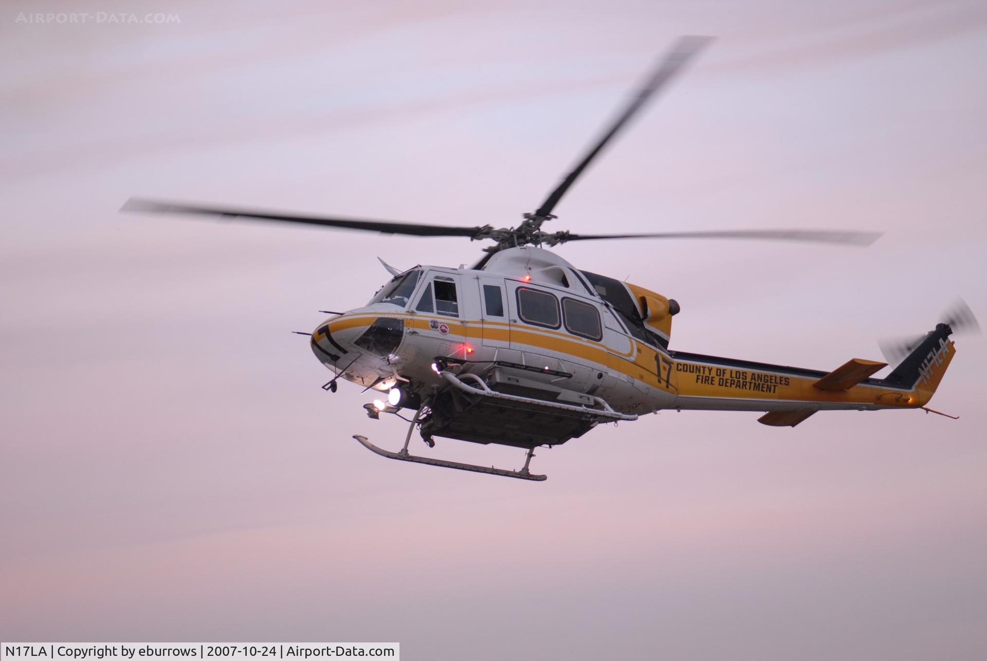 N17LA, 1992 Bell 412 C/N 36044, L.A. Fire Dept #17 over Trabuco Canyon, CA