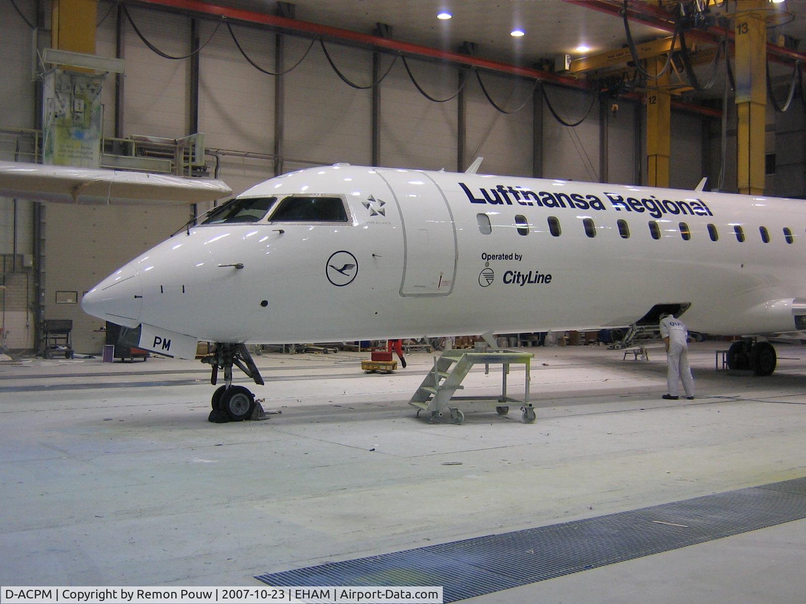 D-ACPM, 2003 Bombardier CRJ-701ER (CL-600-2C10) Regional Jet C/N 10080, Fresh paint for one of Lufthansa's CRJ700s, it rolled out of the QAPS paintshop on the 23rd of October