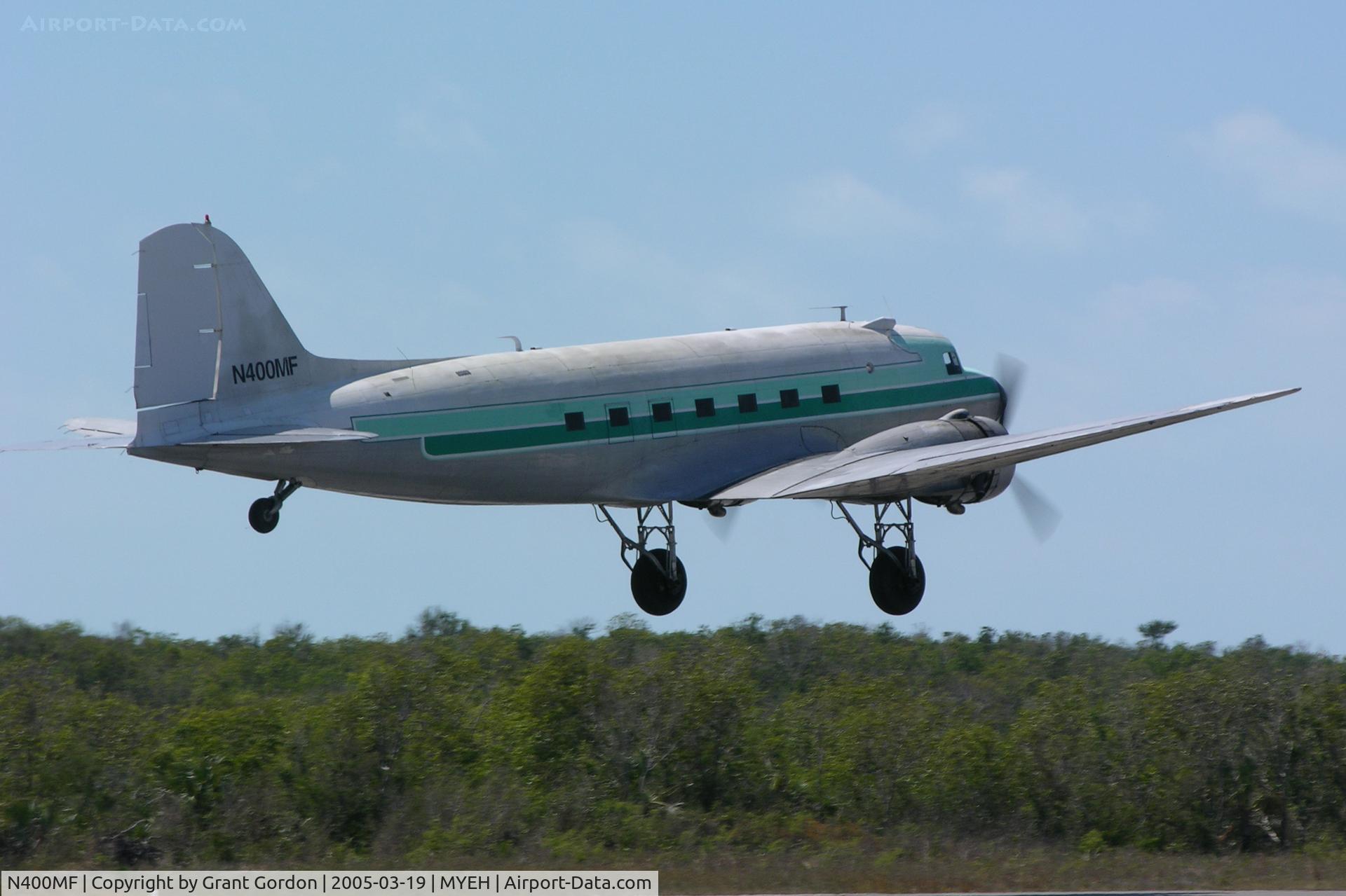 N400MF, 1944 Douglas DC-3-G202A C/N 26877, N400MF on takeoff from North Eleuthera