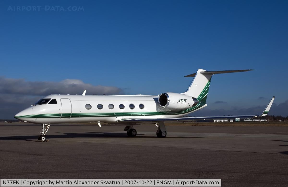 N77FK, 1998 Gulfstream Aerospace G-IV C/N 1357, Parked at GA Terminalen at OSL