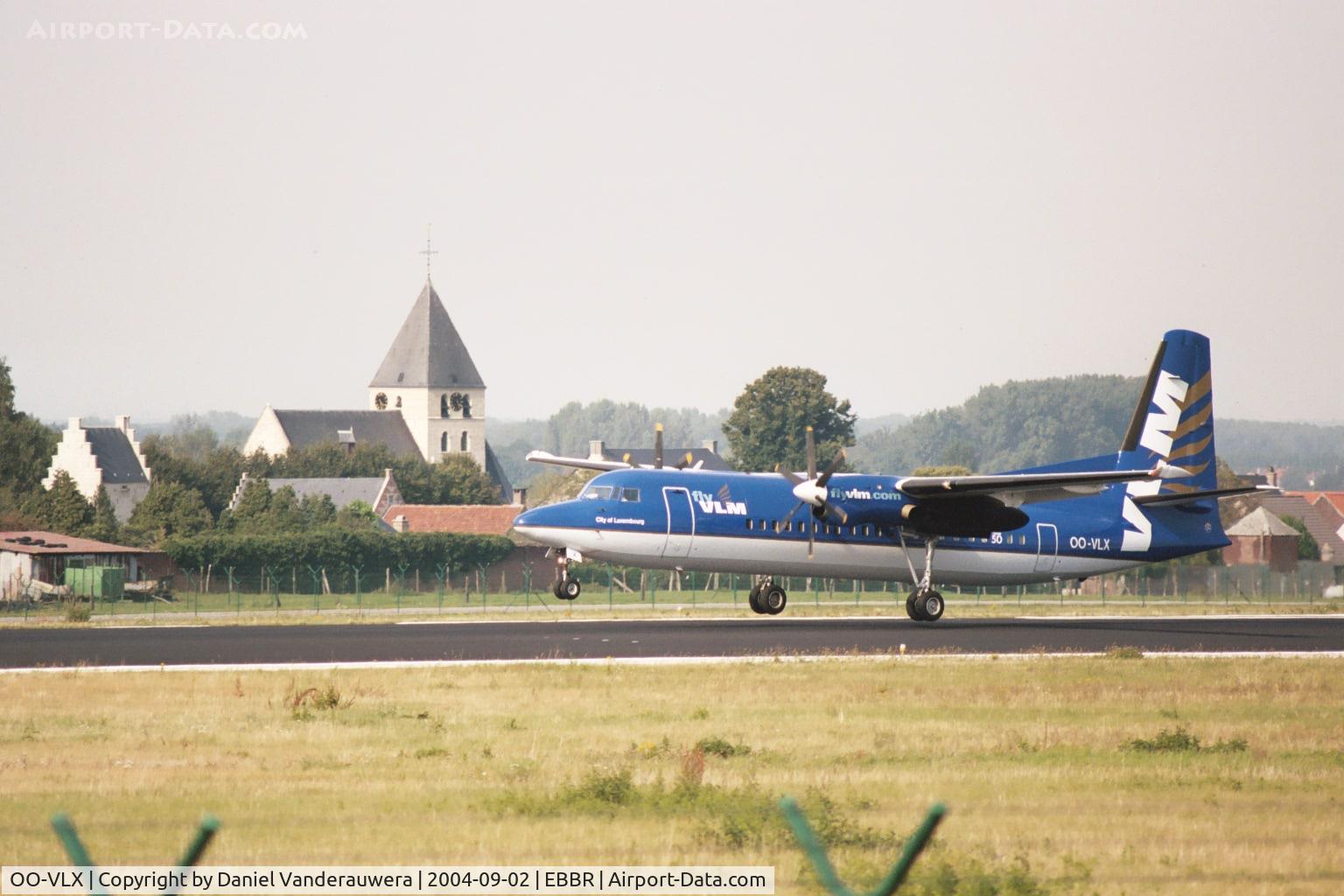 OO-VLX, 1990 Fokker 50 C/N 20177, landing on rwy 25L
