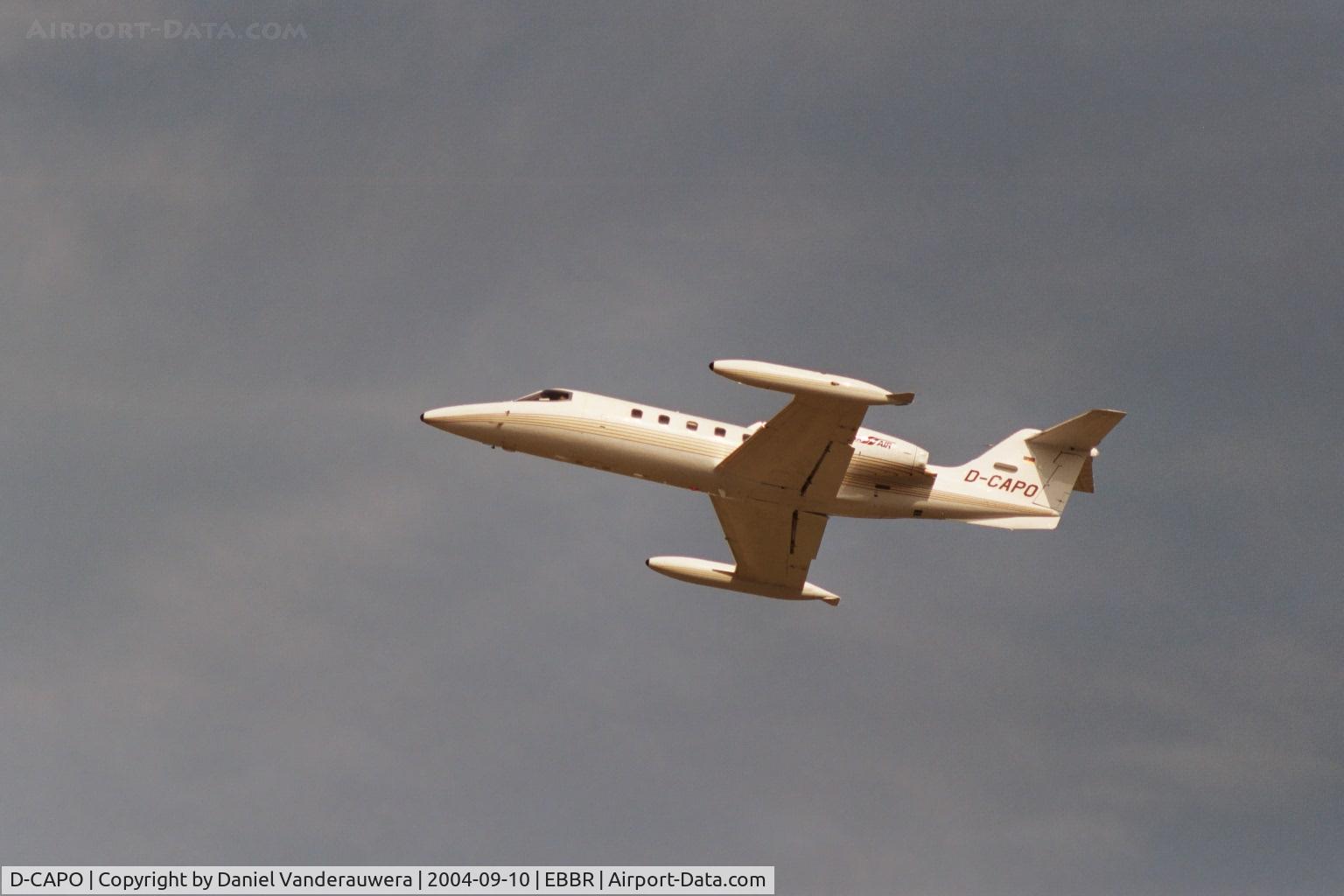 D-CAPO, 1977 Learjet 35A C/N 35A-159, taking off from rwy 25R