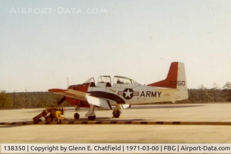 138350, 1955 North American T-28B Trojan C/N 200-421, T-28B on active duty at Ft. Bragg, NC