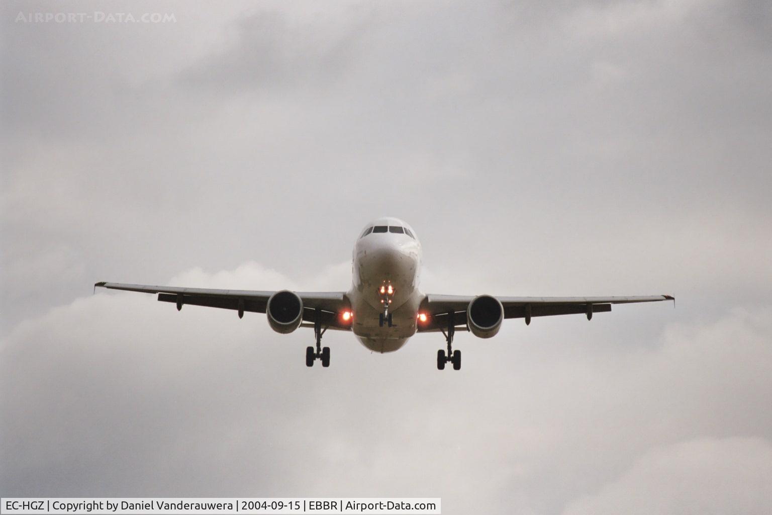EC-HGZ, 2000 Airbus A320-214 C/N 1208, arrival of flight IB4214to rwy 25L