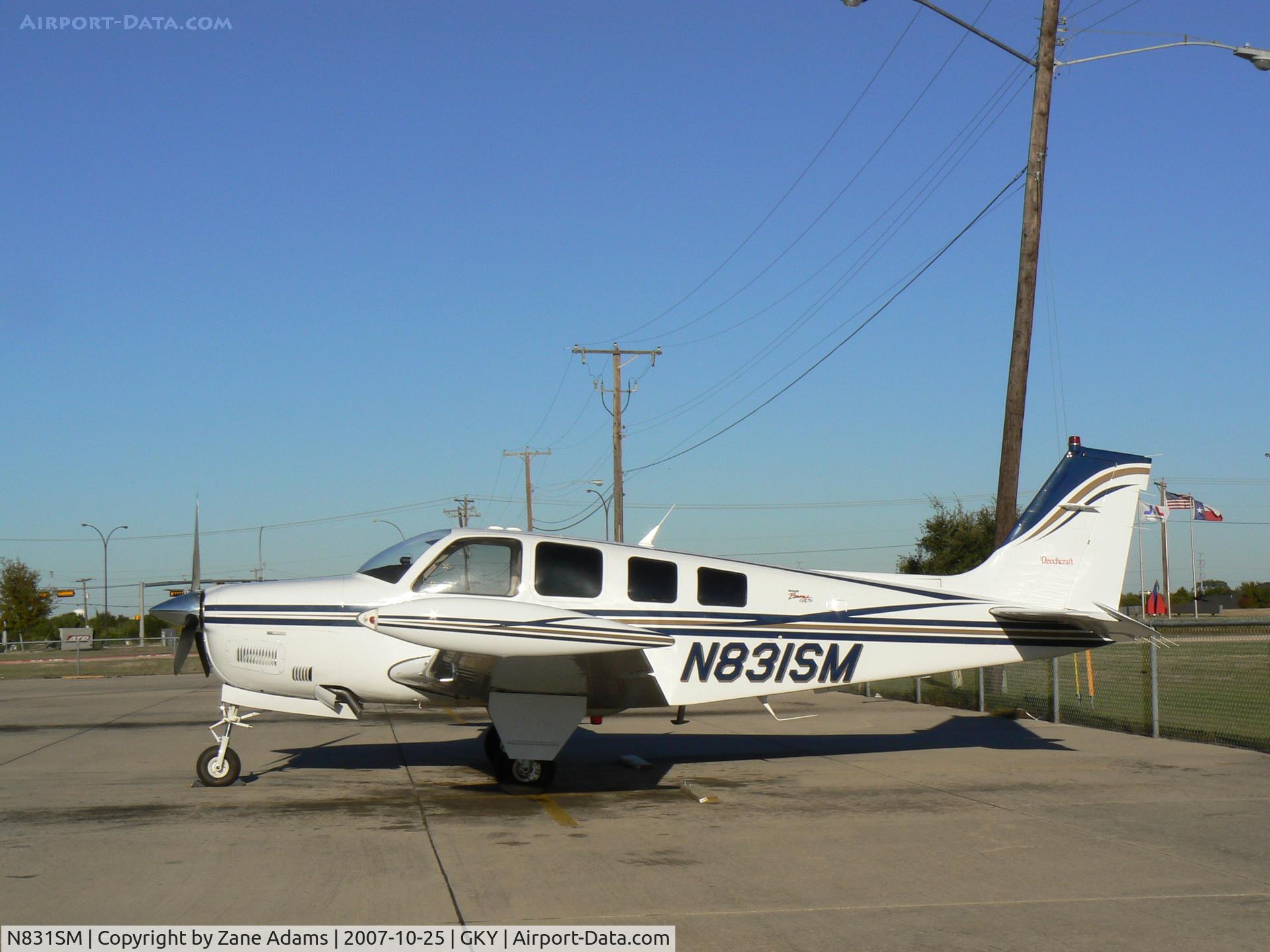 N831SM, 2001 Raytheon Aircraft Company A36 Bonanza C/N E-3400, On the ramp at Arlington Muni