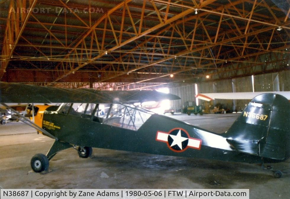N38687, 1948 Piper PA-11 Cub Special C/N 7195, In the CAF hanger at Mecham Field