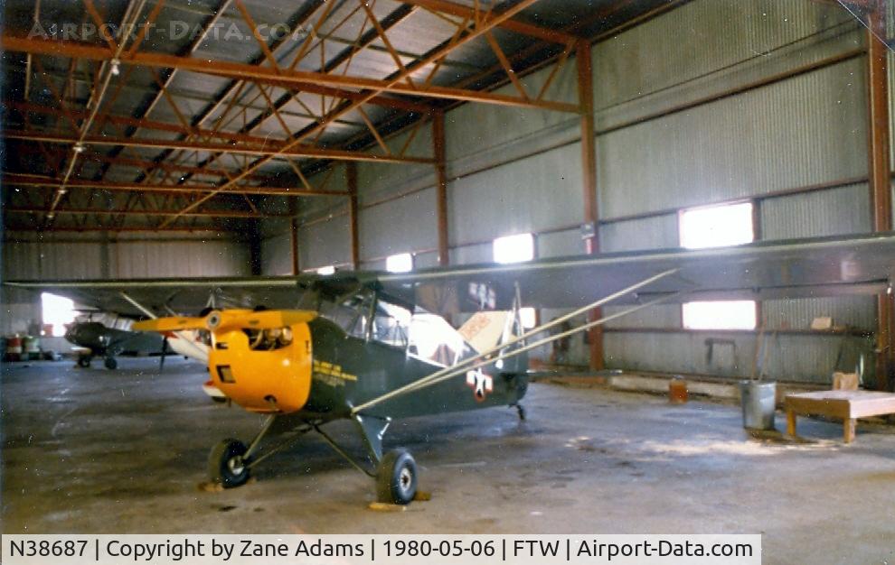 N38687, 1948 Piper PA-11 Cub Special C/N 7195, In the CAF hanger at Mecham Field