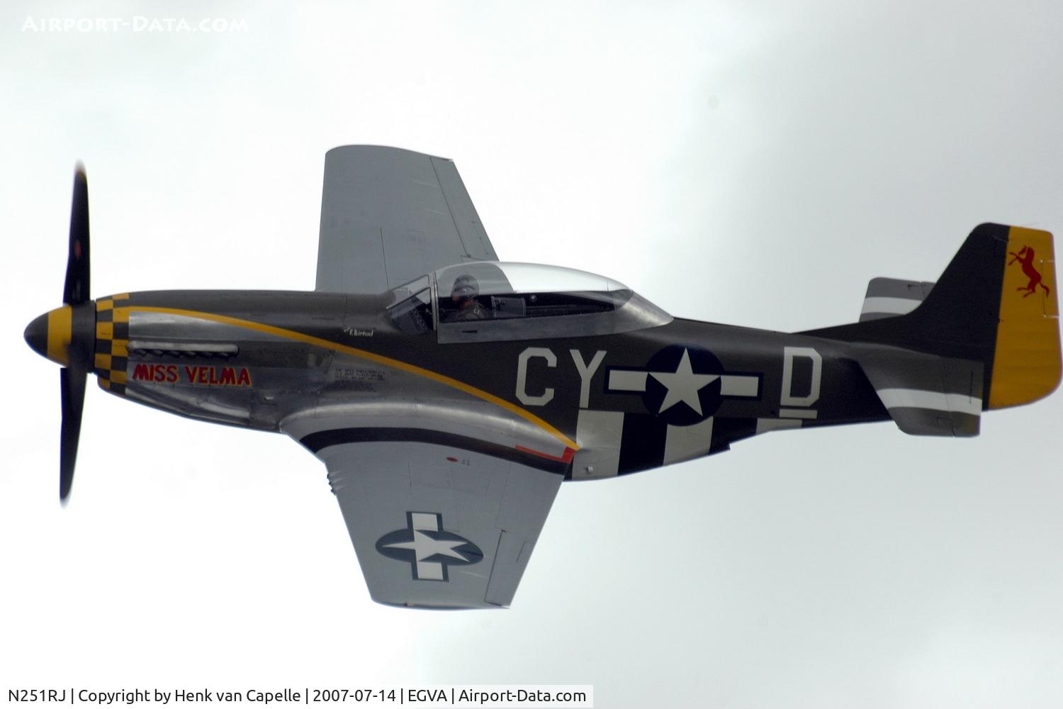N251RJ, 1944 North American TF-51D Mustang C/N 124-44703, Miss Velma at Air Tattoo 2007
