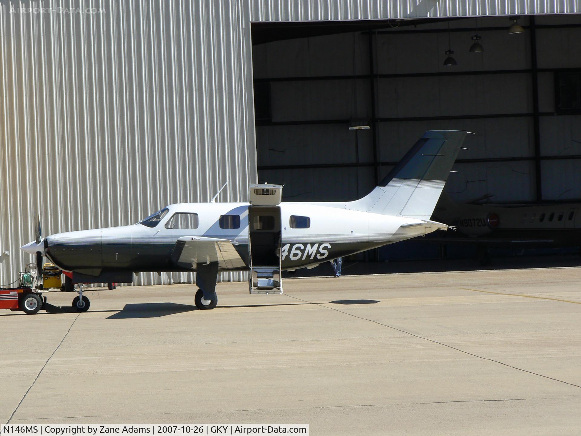 N146MS, 1984 Piper PA-46-310P Malibu C/N 46-8408032, On the ramp at Arlington Muni
