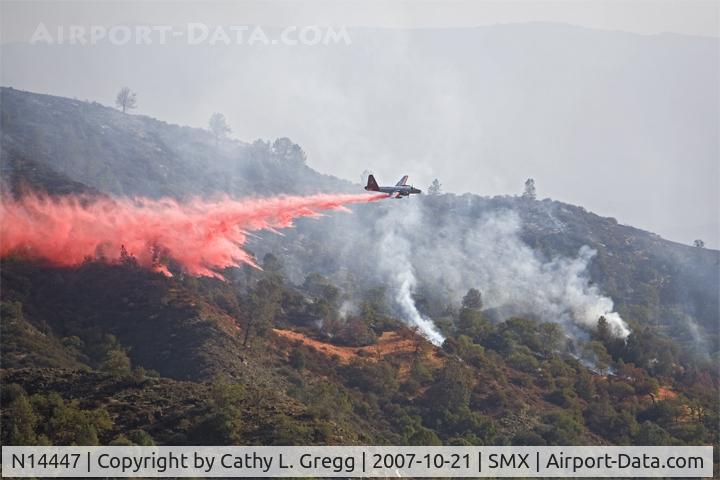 N14447, 1955 Lockheed P2V-7 Neptune C/N 8010, Dropping Phos-chek on the Sedgewick fire