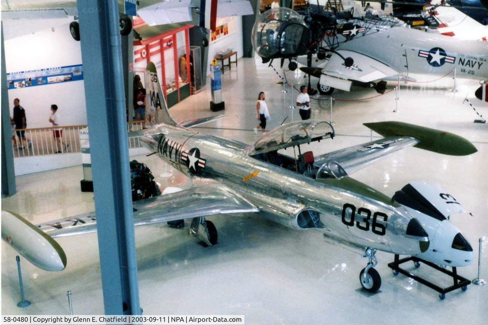 58-0480, 1951 Lockheed T-33B Shooting Star C/N 580-6650, At the National Museum of Naval Aviation marked as a TV-2