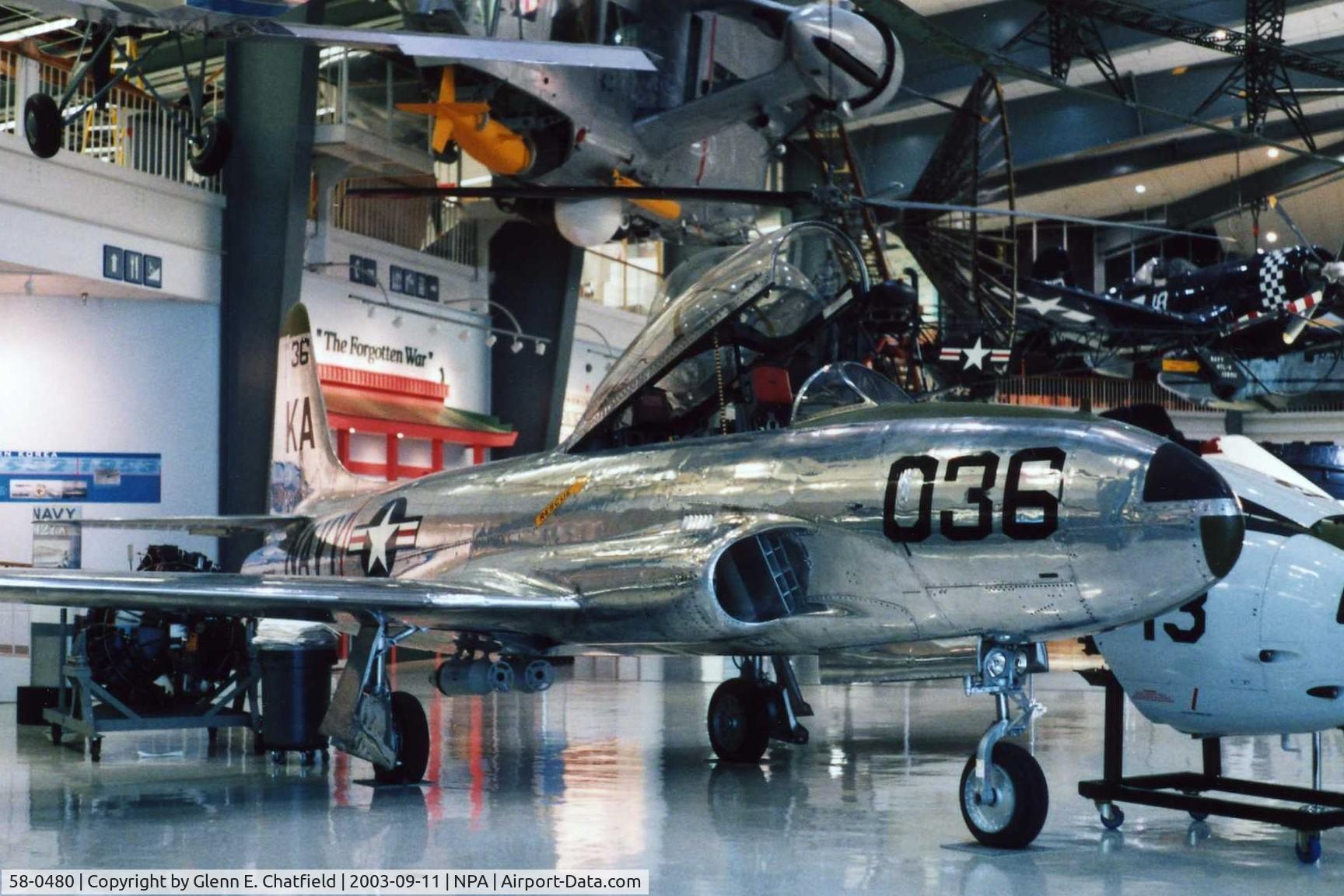 58-0480, 1951 Lockheed T-33B Shooting Star C/N 580-6650, At the National Museum of Naval Aviation marked as a TV-2