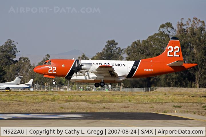 N922AU, Lockheed P-3A Orion C/N 185-5100 (151387), Landing at Santa Maria Airport fighting the Zaca Fire