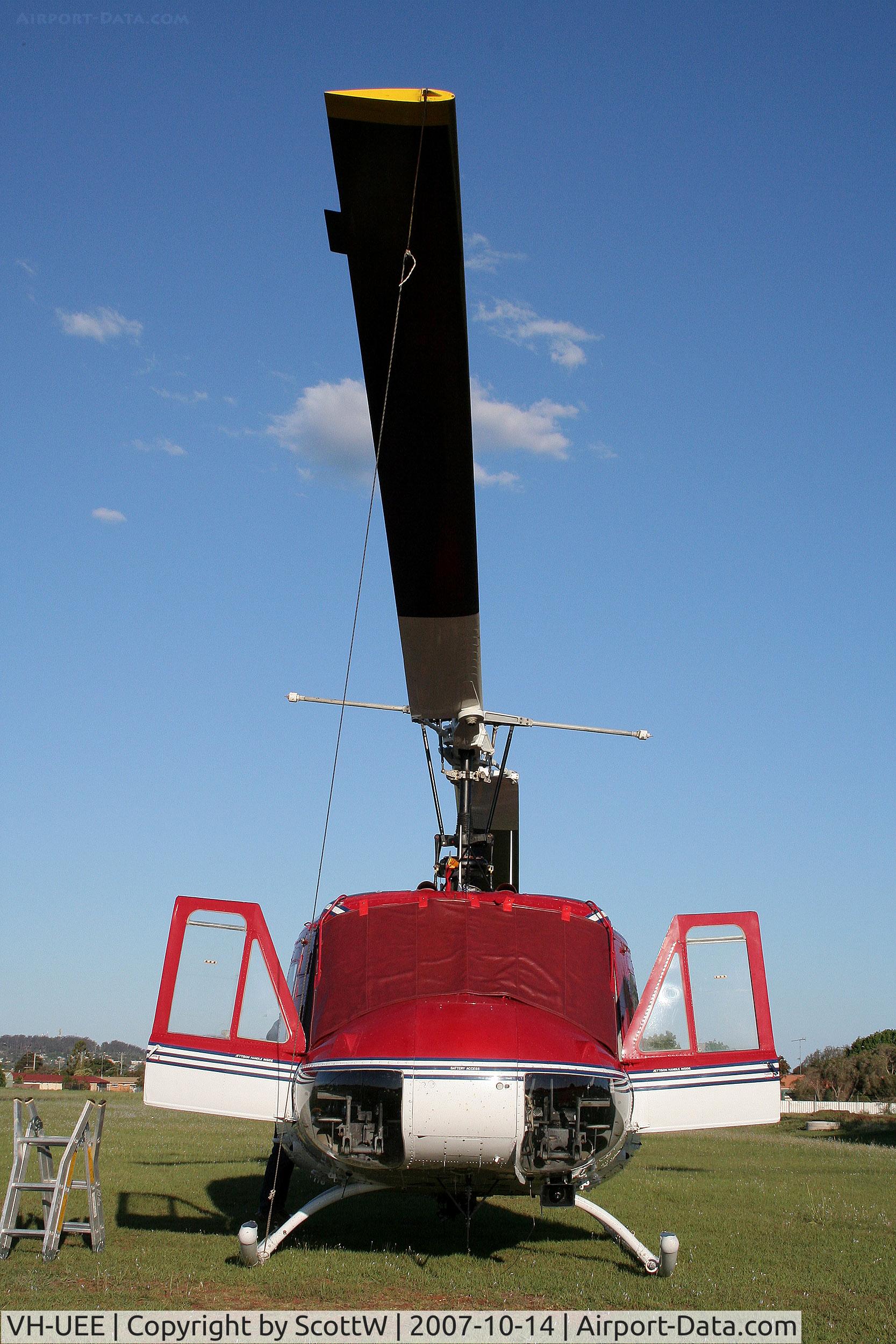 VH-UEE, 1966 Bell UH-1H Iroquois C/N 5427, late afternoon shot of this civi huey-Toowoomba