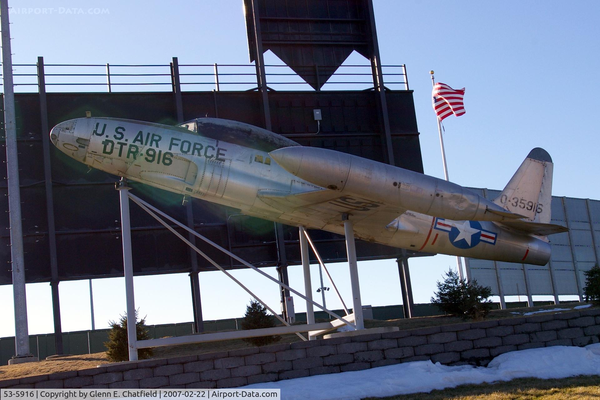 53-5916, 1953 Lockheed T-33A-1-LO Shooting Star C/N 580-9392, T-33A at the Veteran's Memorial in Cedar Rapids, IA