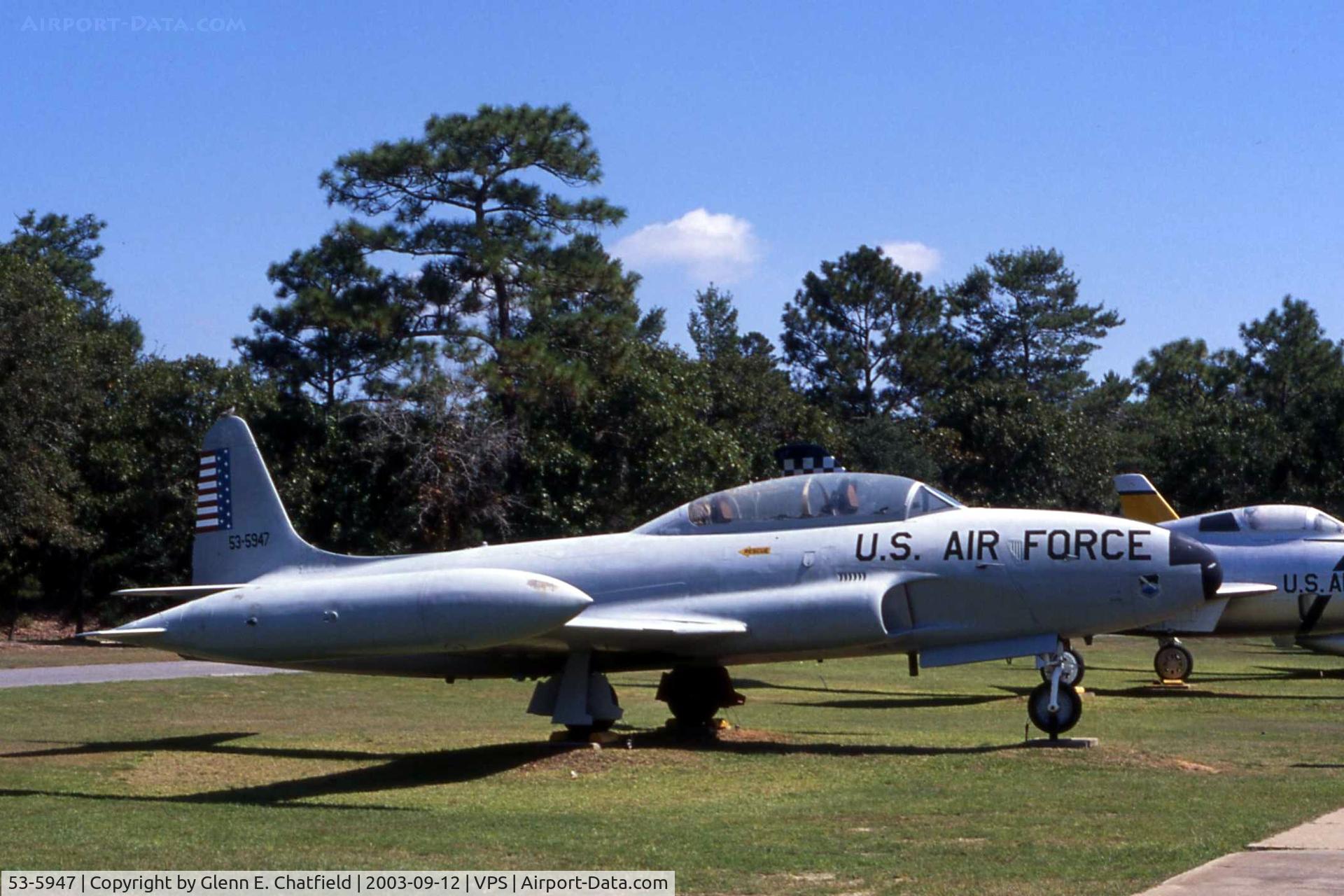 53-5947, 1953 Lockheed T-33A-1-LO Shooting Star C/N 580-9423, T-33A at the USAF Armament Museum