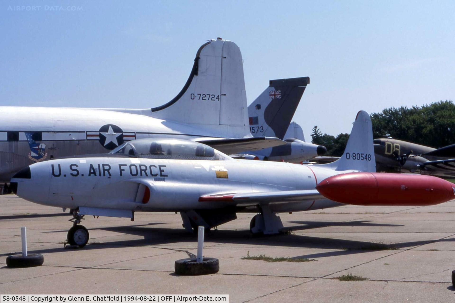 58-0548, 1958 Lockheed T-33A-5-LO Shooting Star C/N 580-1597, T-33A at the old Strategic Air Command Museum