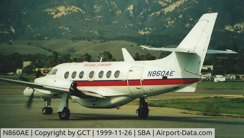 N860AE, 1989 British Aerospace BAe-3201 Jetstream C/N 860, N860AE taxying at SBA