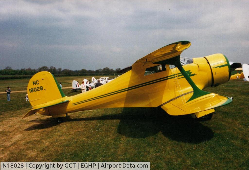 N18028, 1937 Beech D17S Staggerwing C/N 147, Old photo at Popham fly-in