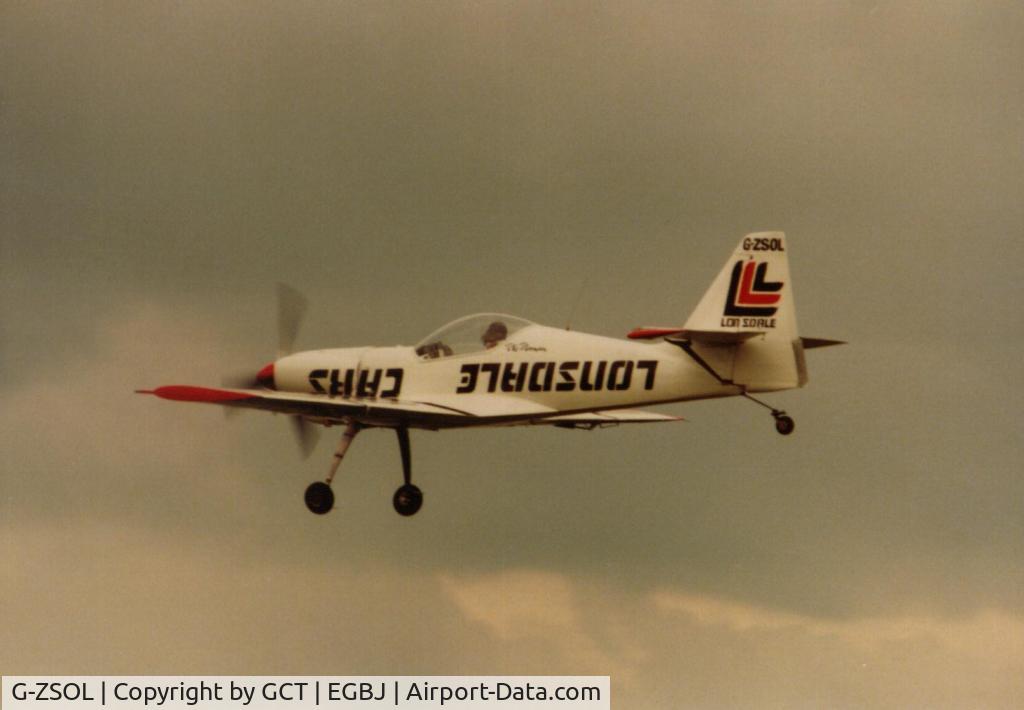 G-ZSOL, 1980 Zlin Z-50L C/N 0025, Old photo - landing at Staverton in the 80s