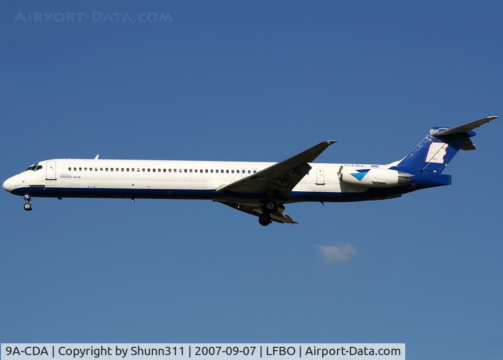 9A-CDA, 1987 McDonnell Douglas MD-83 (DC-9-83) C/N 49602, Landing rwy 32R