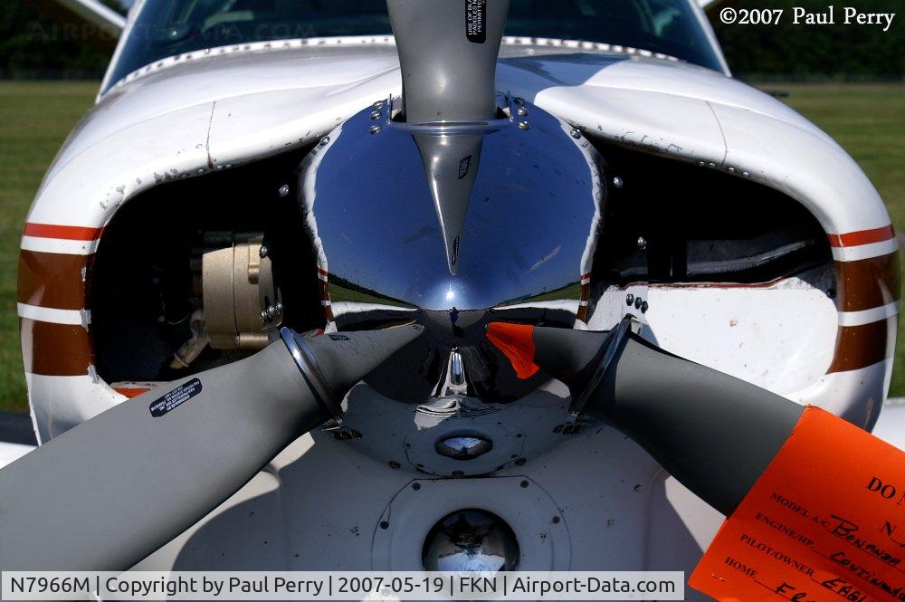 N7966M, 1966 Beech V35 Bonanza C/N D-8258, Up close, and a very shiny spinner