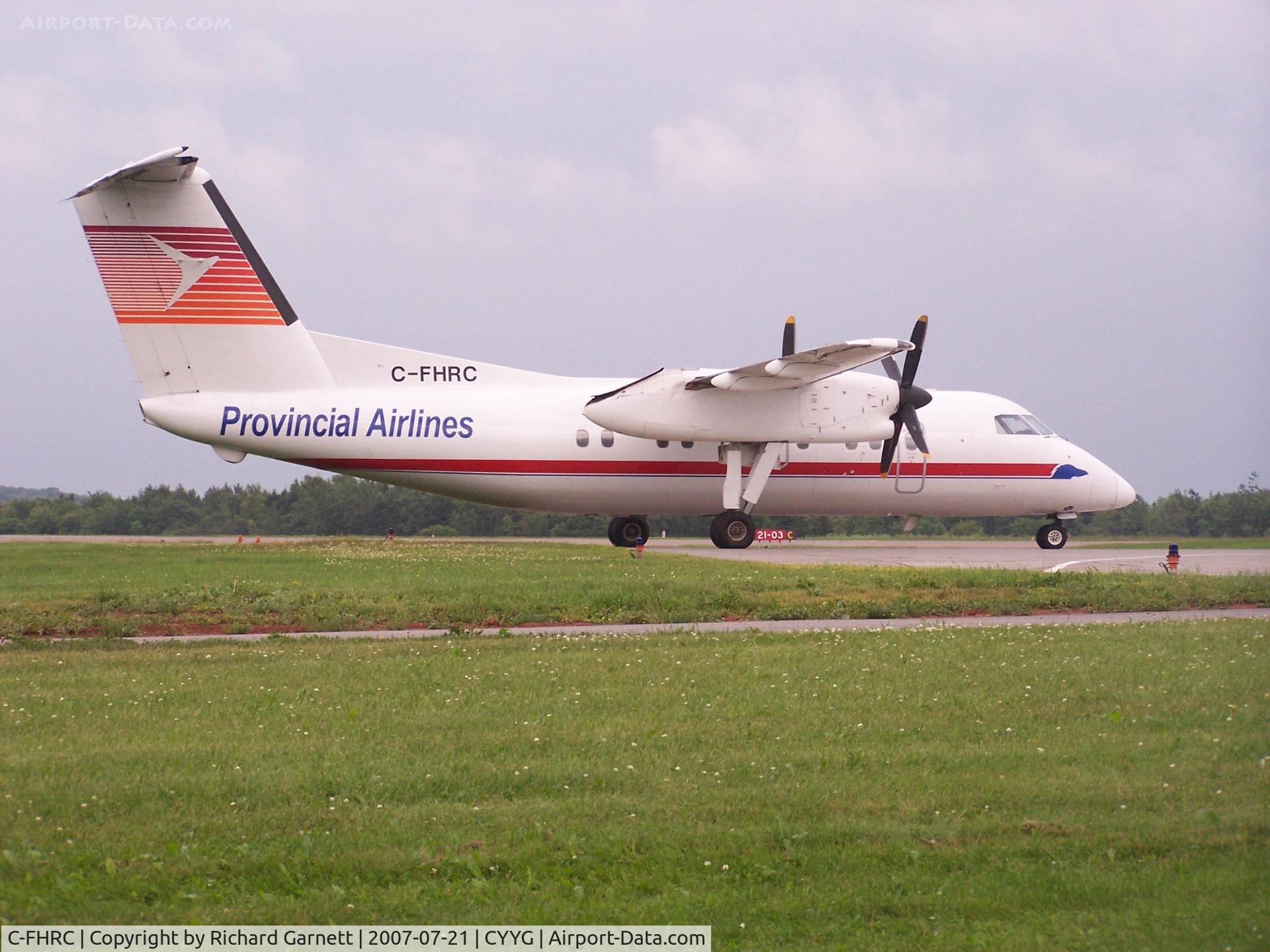 C-FHRC, 1990 De Havilland Canada DHC-8-102 Dash 8 C/N 209, Provincial Airlines