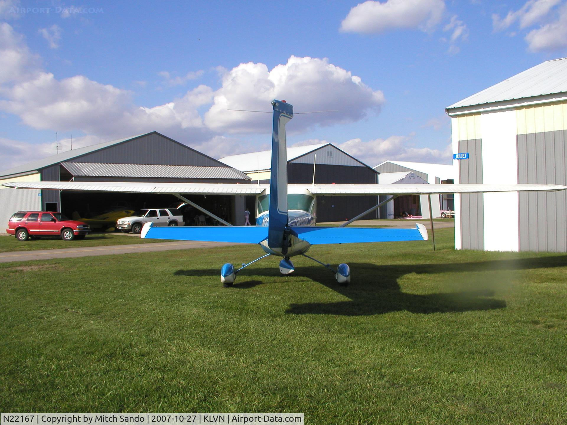 N22167, 1967 Cessna 150H C/N 15068112, Parked at Airlake.