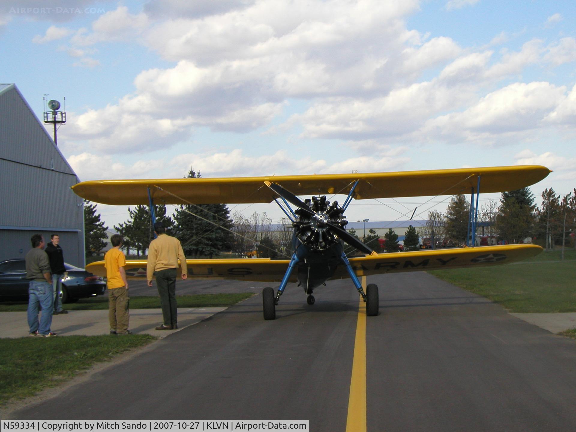 N59334, 1941 Boeing A75N1 (PT-17) C/N 75-1606, Parked at Airlake.