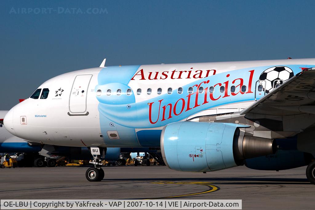 OE-LBU, 2001 Airbus A320-214 C/N 1478, Austrian Airlines Airbus 320 in Euro 2008 colors