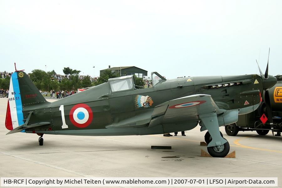 HB-RCF, 1942 Morane-Saulnier D-3801 (MS-412) C/N 194, Morane-Saulnier D-3801 wearing the colors from Escadrille La Fayette at the Nancy-Ochey Air Show 2007