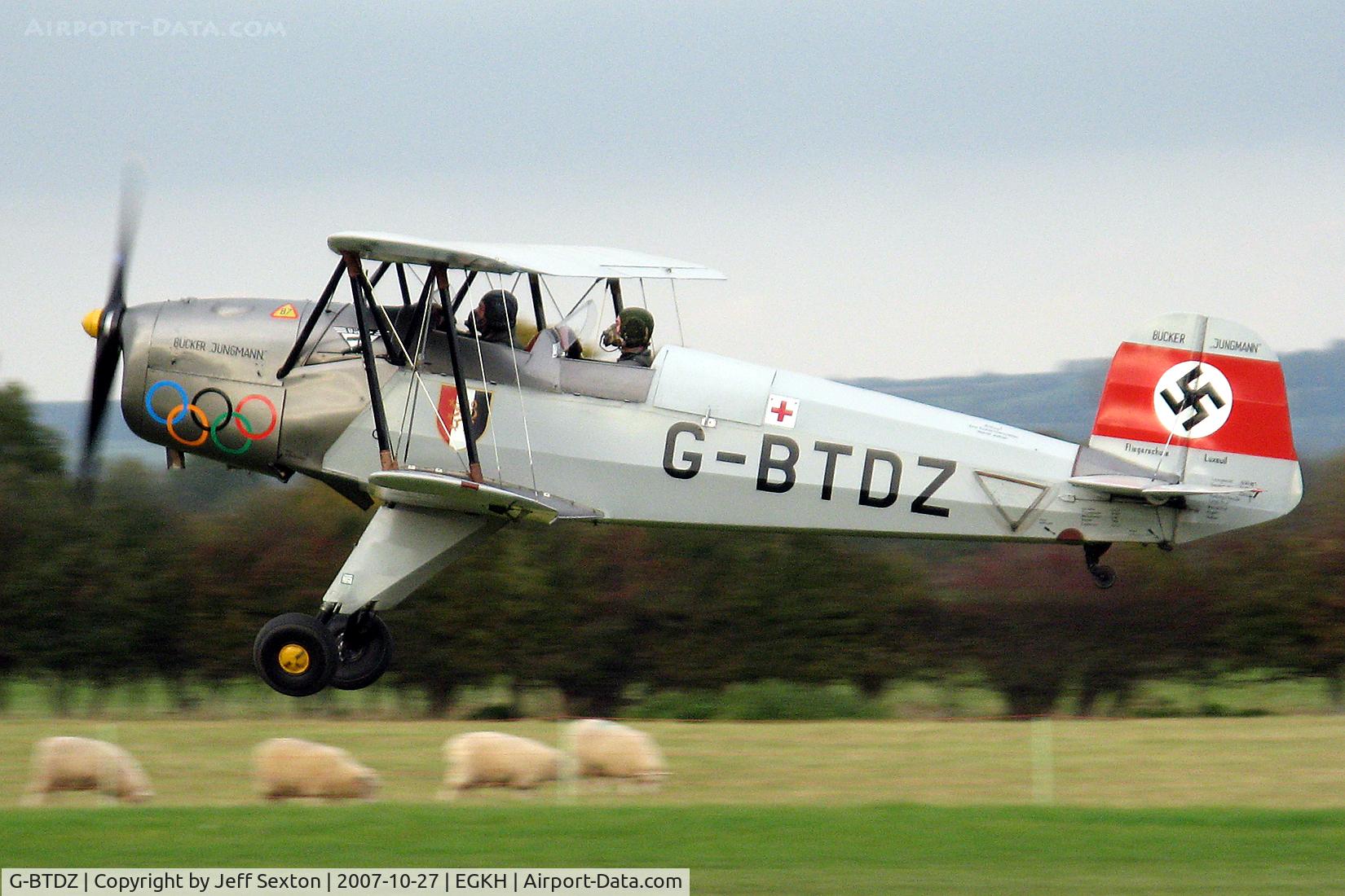 G-BTDZ, 1957 CASA 1-131E Jungmann C/N 2104, Take-off from Headcorn